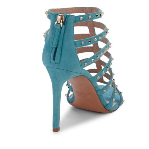 NEW - Valentino Blue Stud Heels - Picture 5 of 16